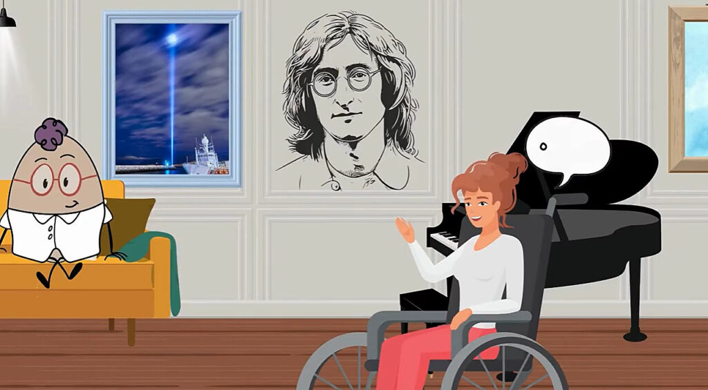 Ο Egg και ένα κορίτσι συζητούν για τον John Lennon και την ειρήνη