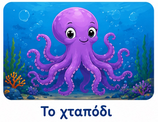 Χταπόδι με οκτώ πλοκάμια στον βυθό